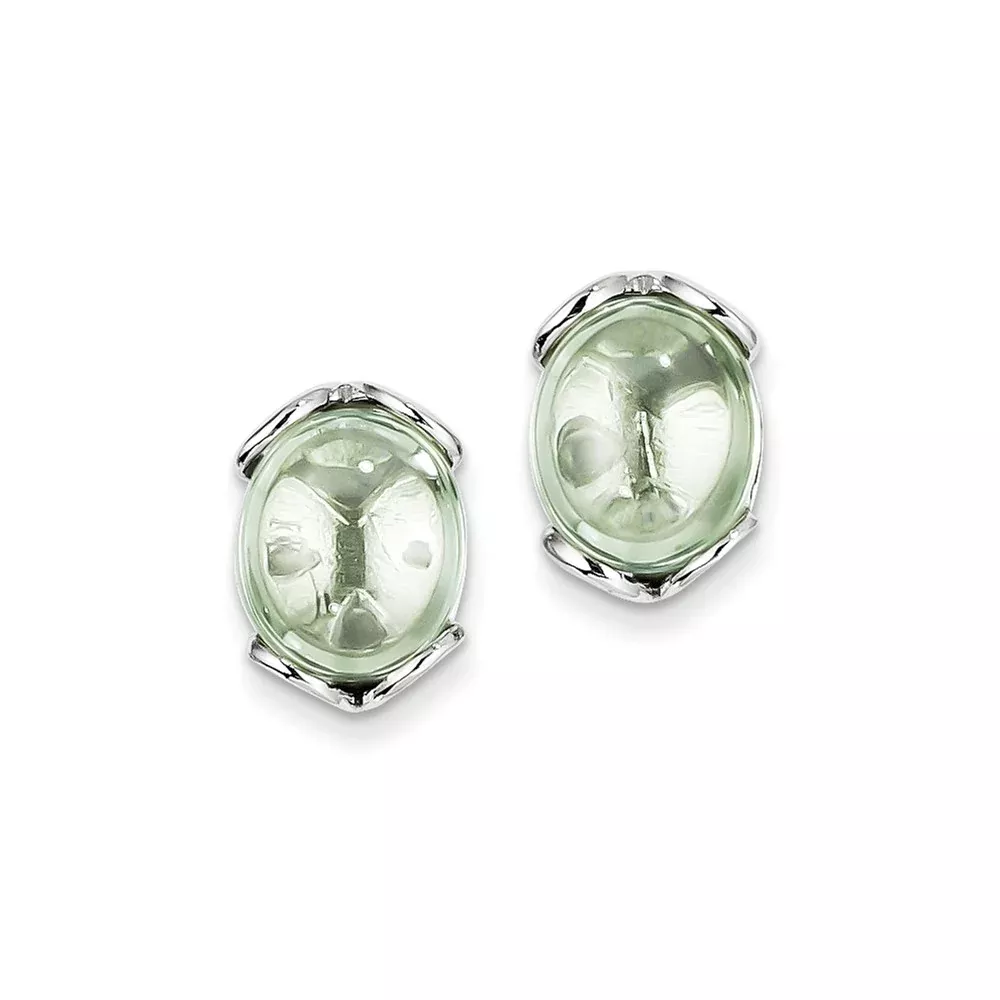 Sterling Silver Green Quartz Earrings