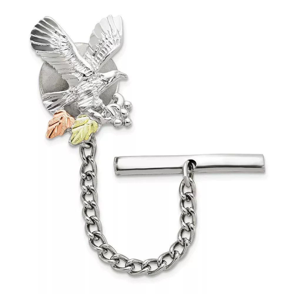 Sterling Silver Landstrom'S Mt. Rushmore Black Hills 12K Gold Accents Eagle Pin Tie Tac