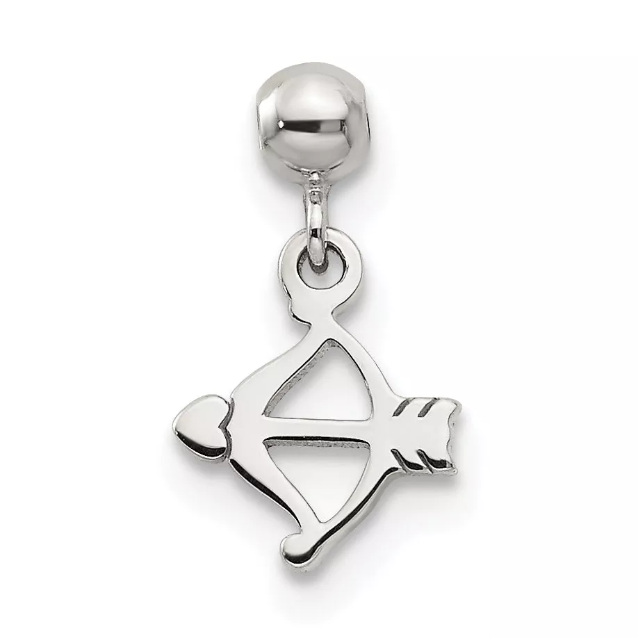 Sterling Silver Mio Memento Dangle Bow And Heart Arrow Charm