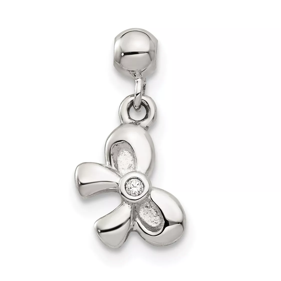 Sterling Silver Mio Memento Swarovski Crystal Dangle Bow Charm