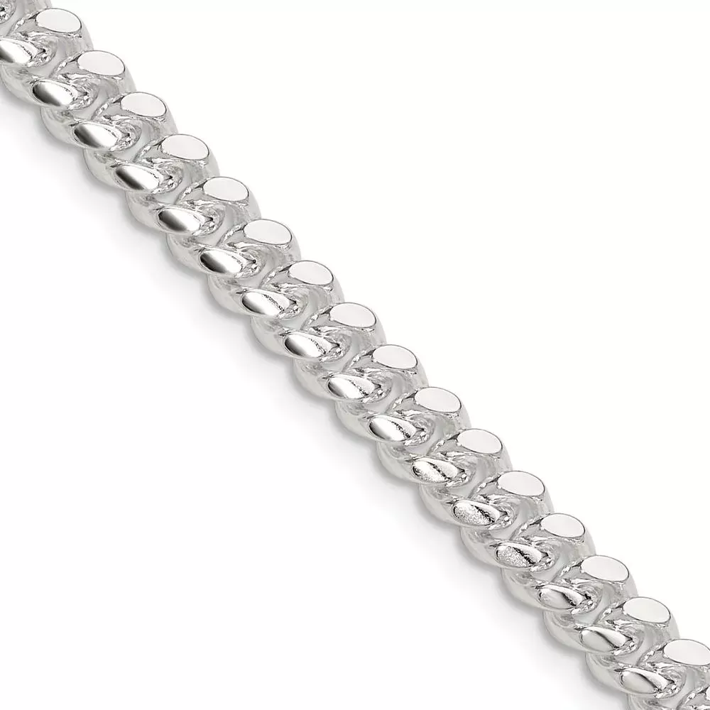 Sterling Silver Polished 24" Domed Curb Chain - 5.7mm Width by Lumare Gioia