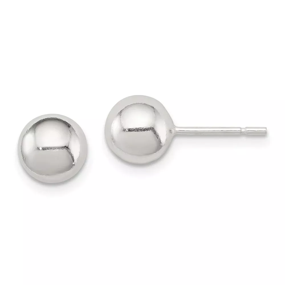 Sterling Silver Polished 7mm Ball Earrings