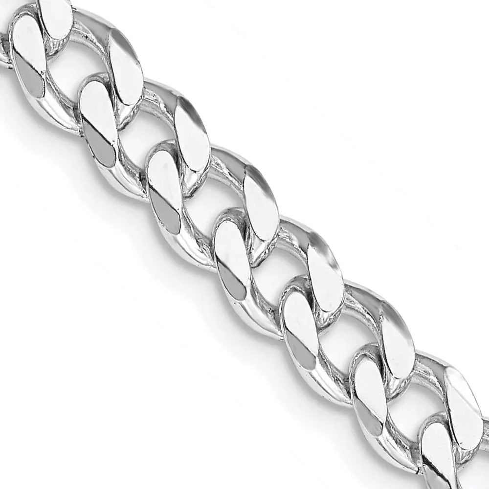 Sterling Silver Rhodium-Plated 24" Curb Chain - 7mm Width by Lumare Gioia