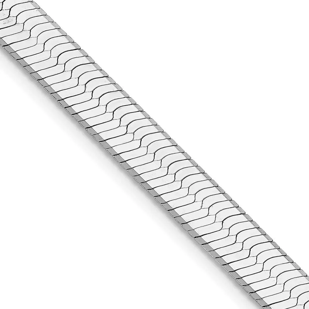 Sterling Silver Rhodium-Plated 24" Magic Herringbone Chain - 8mm Width by Lumare Gioia
