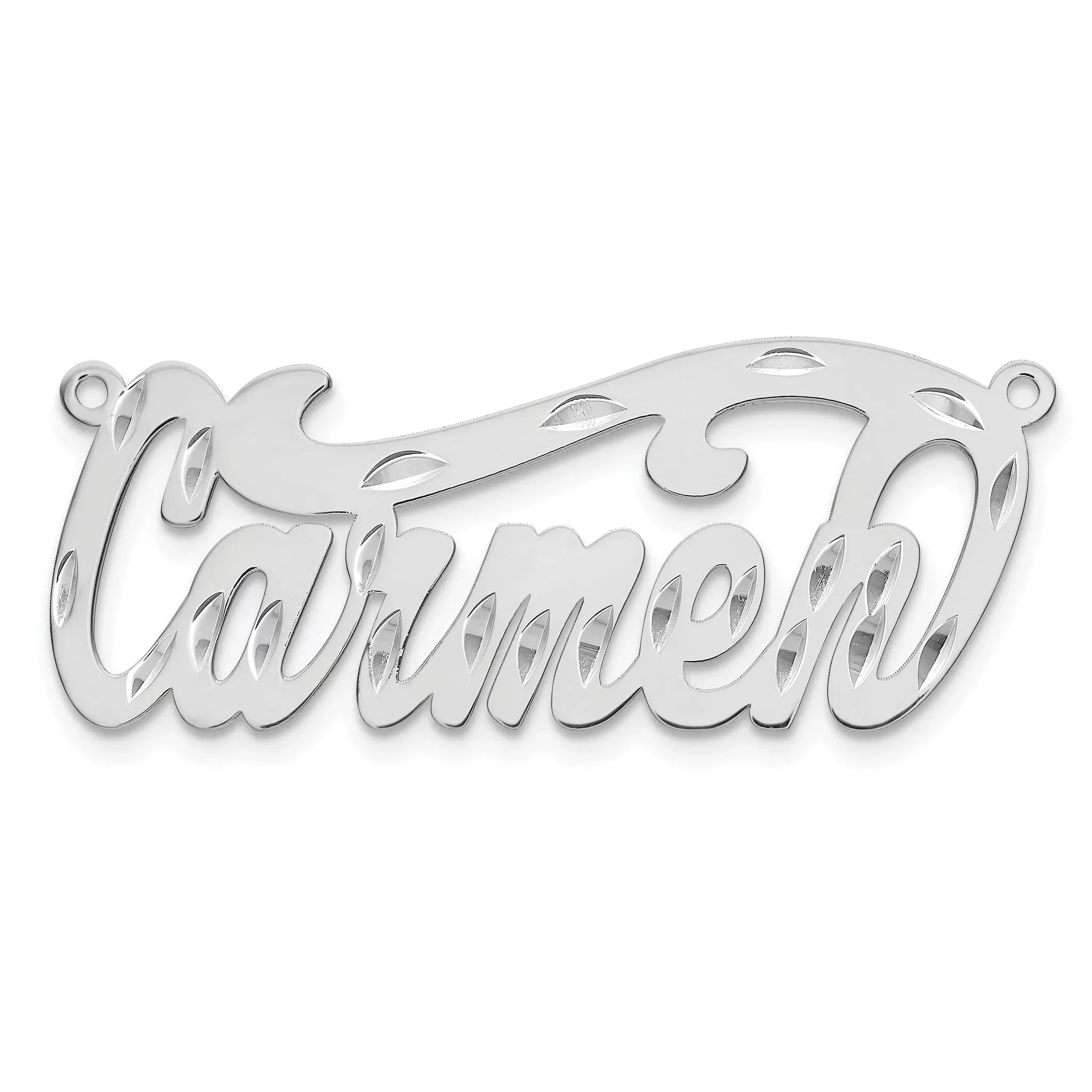 Sterling Silver/Rhodium-plated Diamond-cut Name Plate