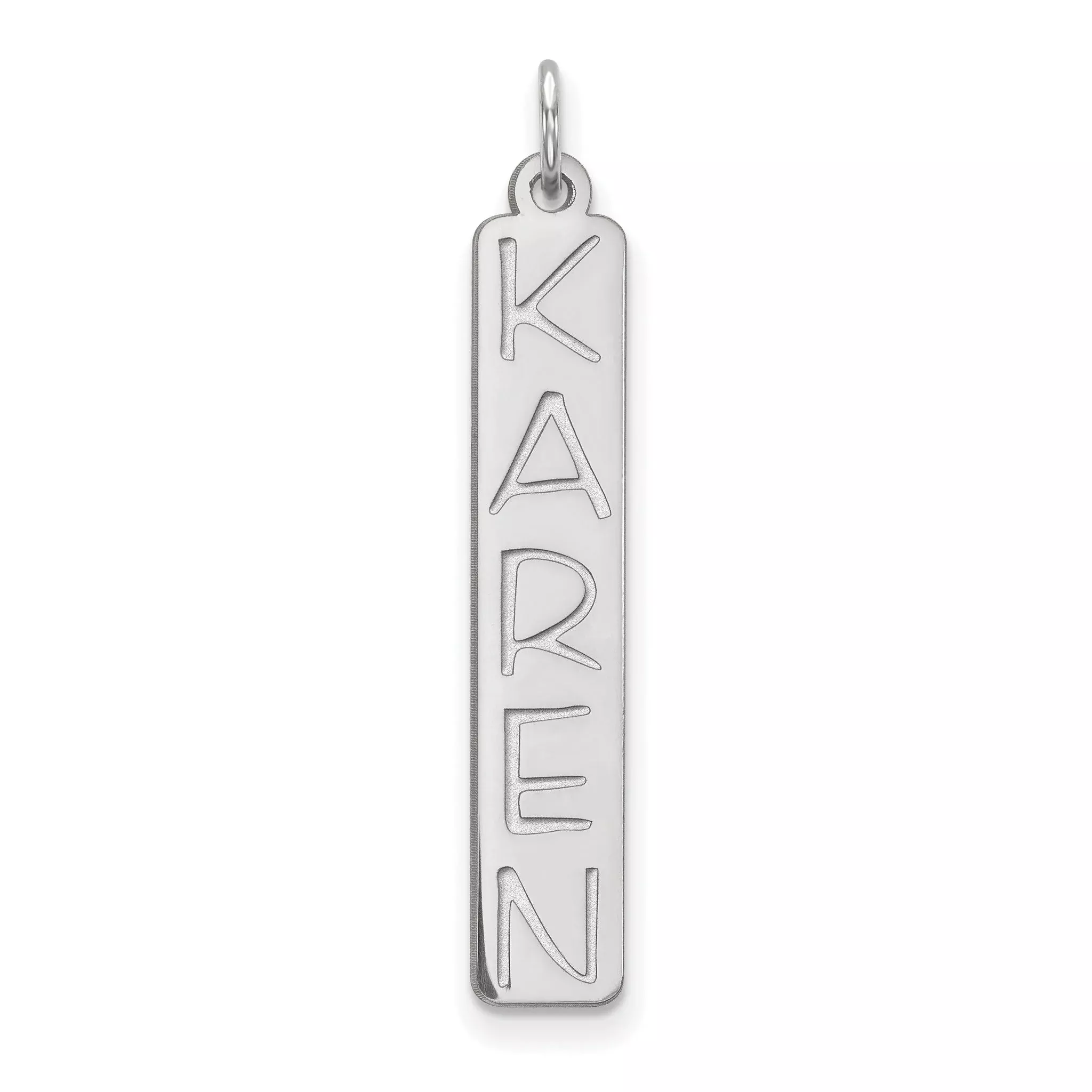 Sterling Silver/Rhodium-plated Large Garfield FontBar Charm