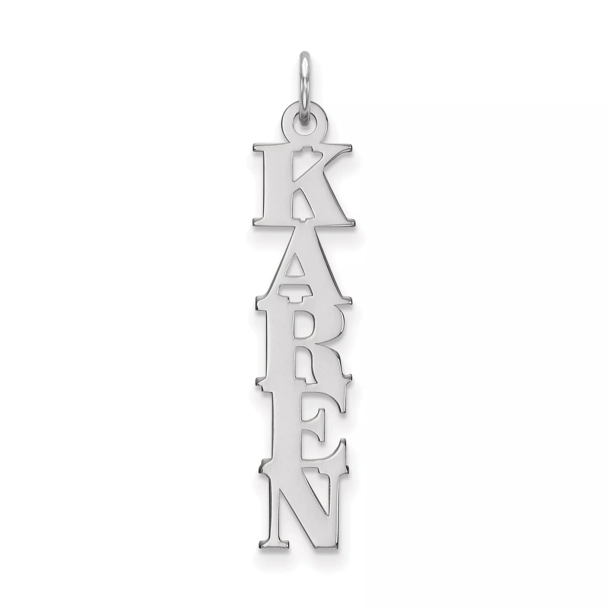 Sterling Silver/Rhodium-plated Name Plate Charm