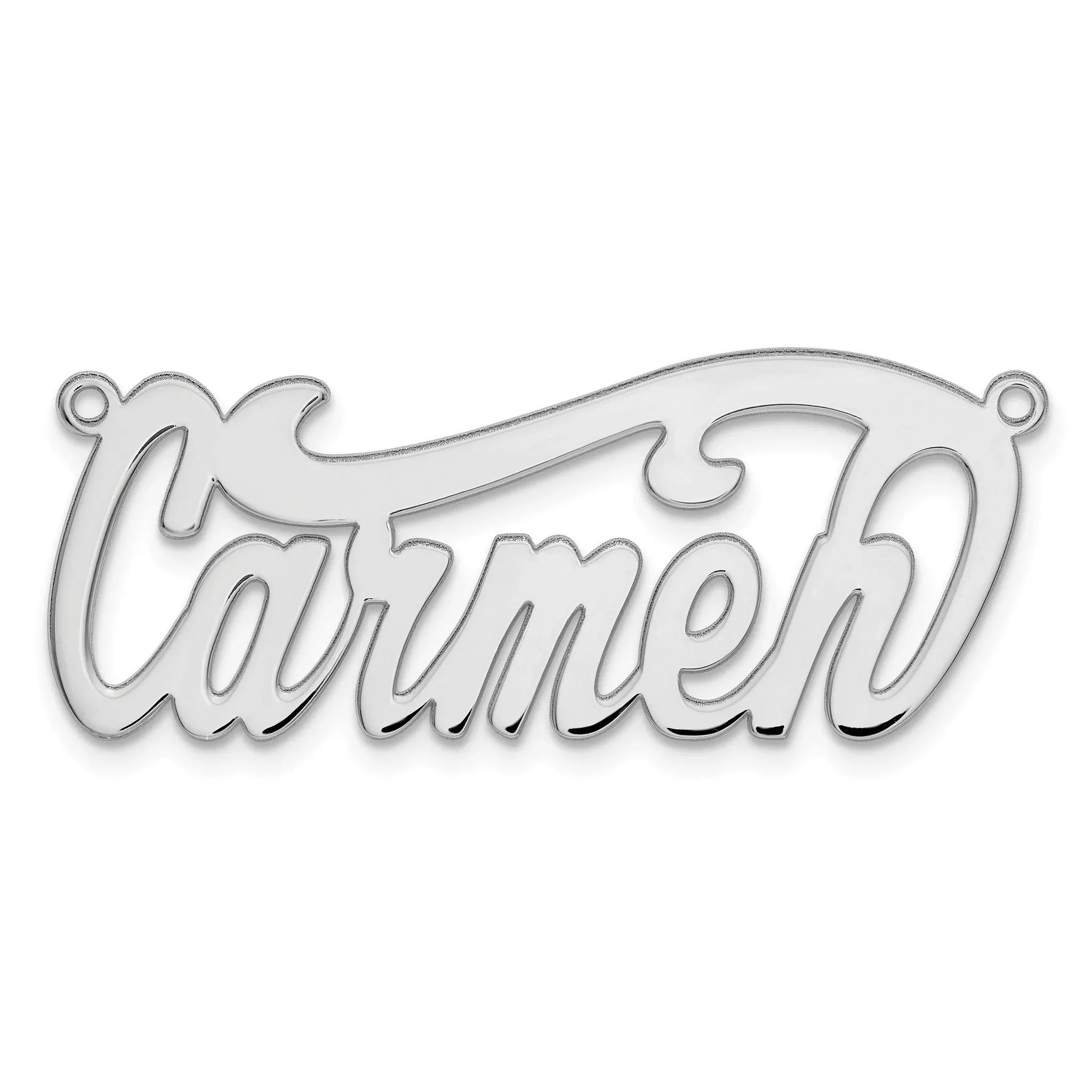 Sterling Silver/Rhodium-plated Polished Name Plate