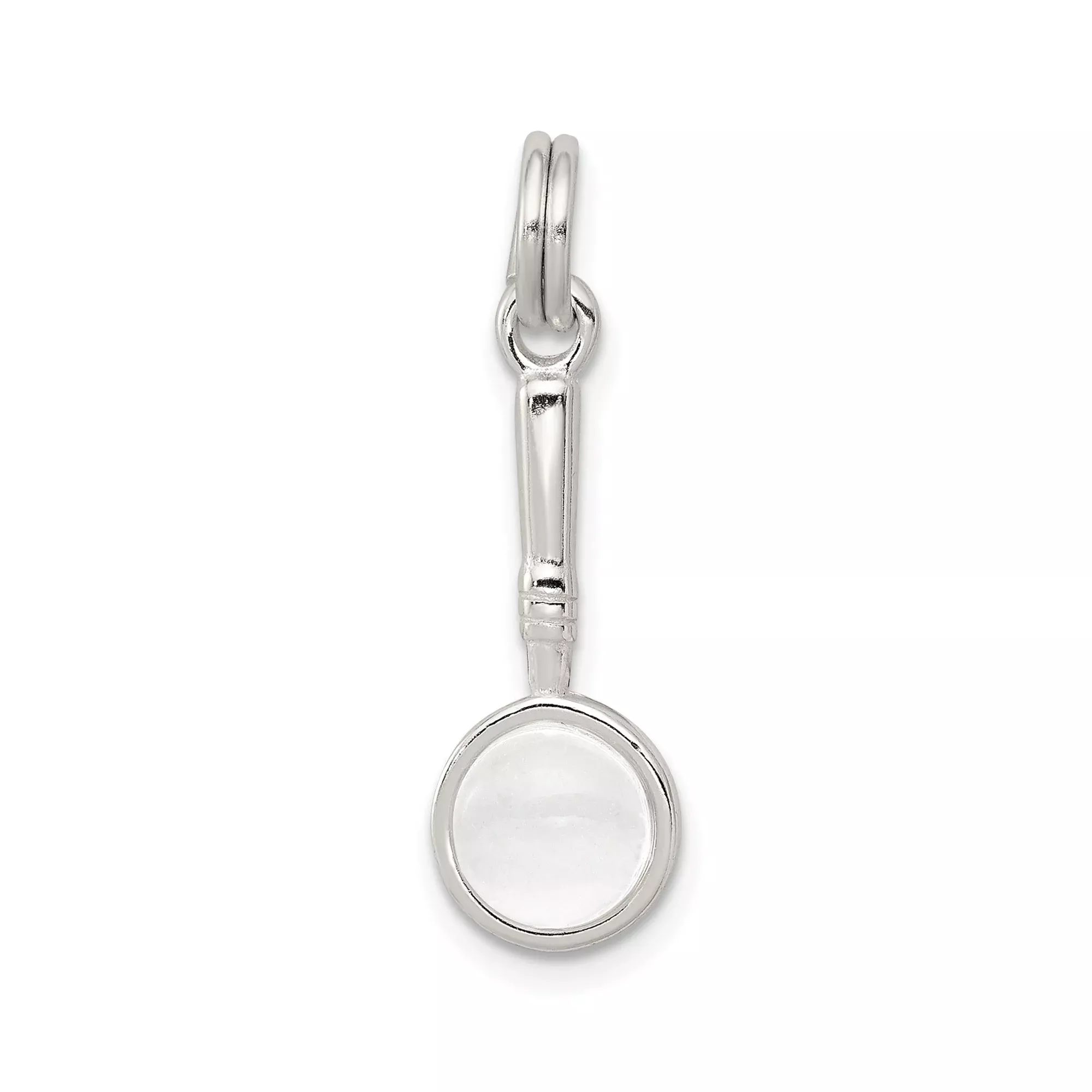 Sterling Silver Spoon Pendant Charm, Miniature Symbolic Jewelry with Prosperity Theme