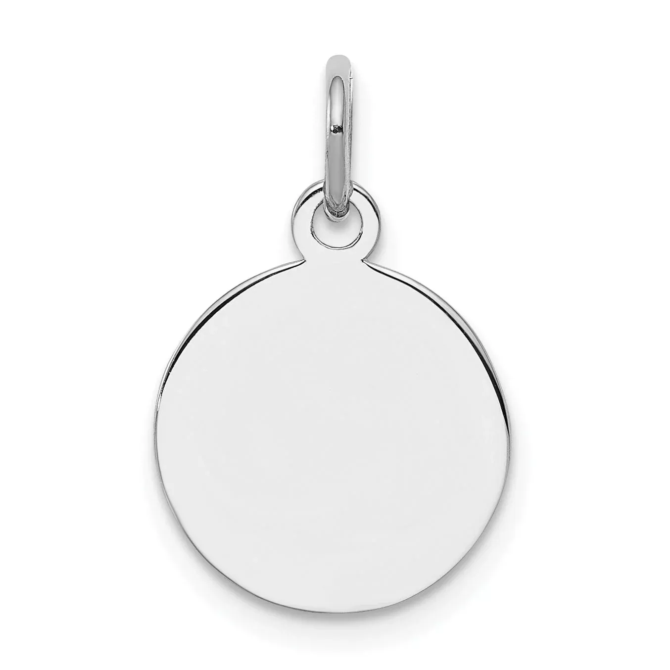 Sterling Silver Ss Rh-Plt Engraveable Round Polished Front /Satin Back Disc Charm