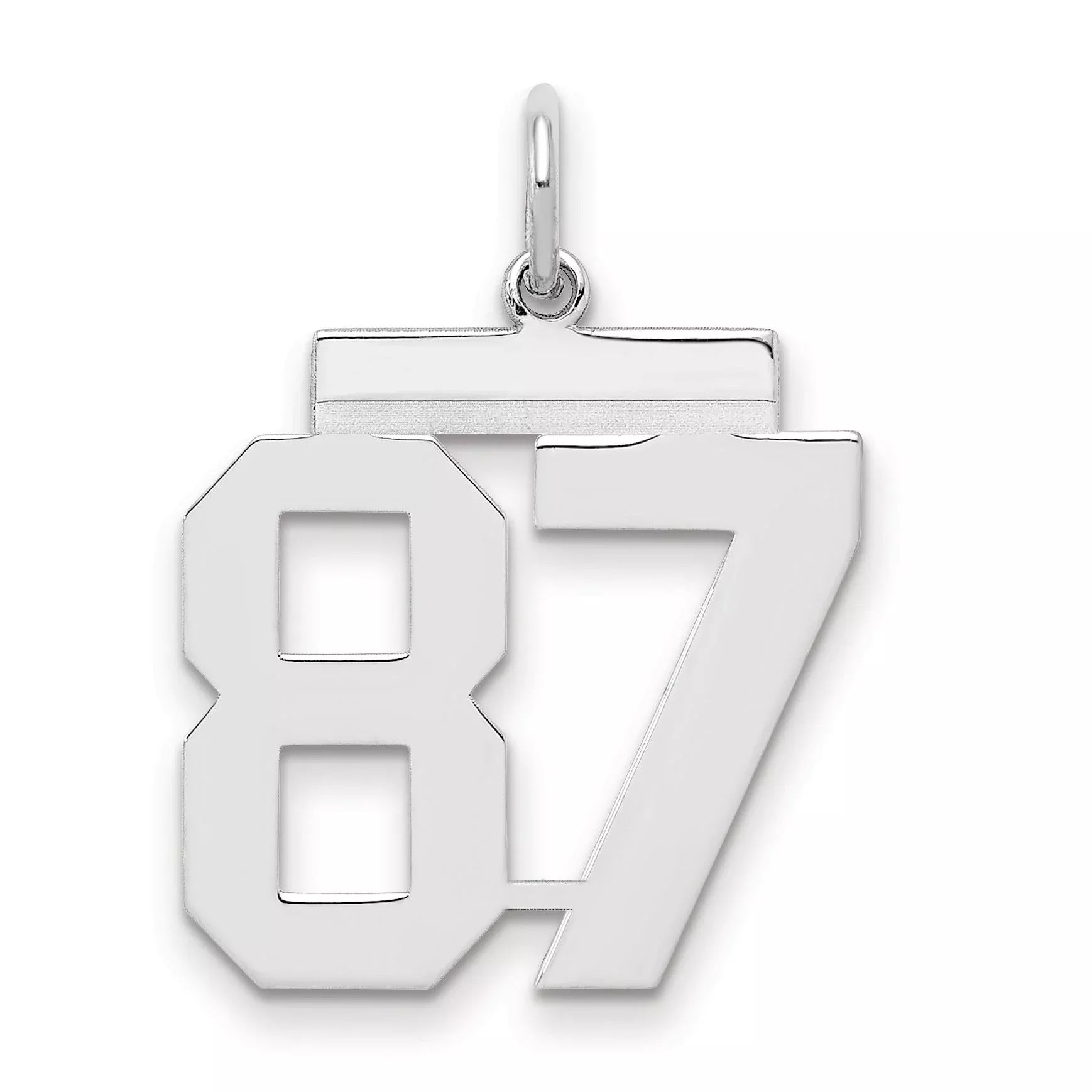 Sterling Silver Sterling/Silver Rhodium-Plated Polished Number 87 Charm
