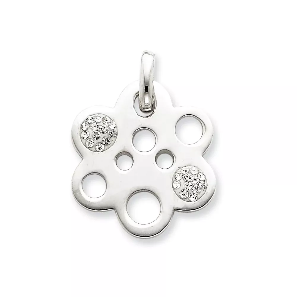Sterling Silver Swarovski Crystal Flower Pendant