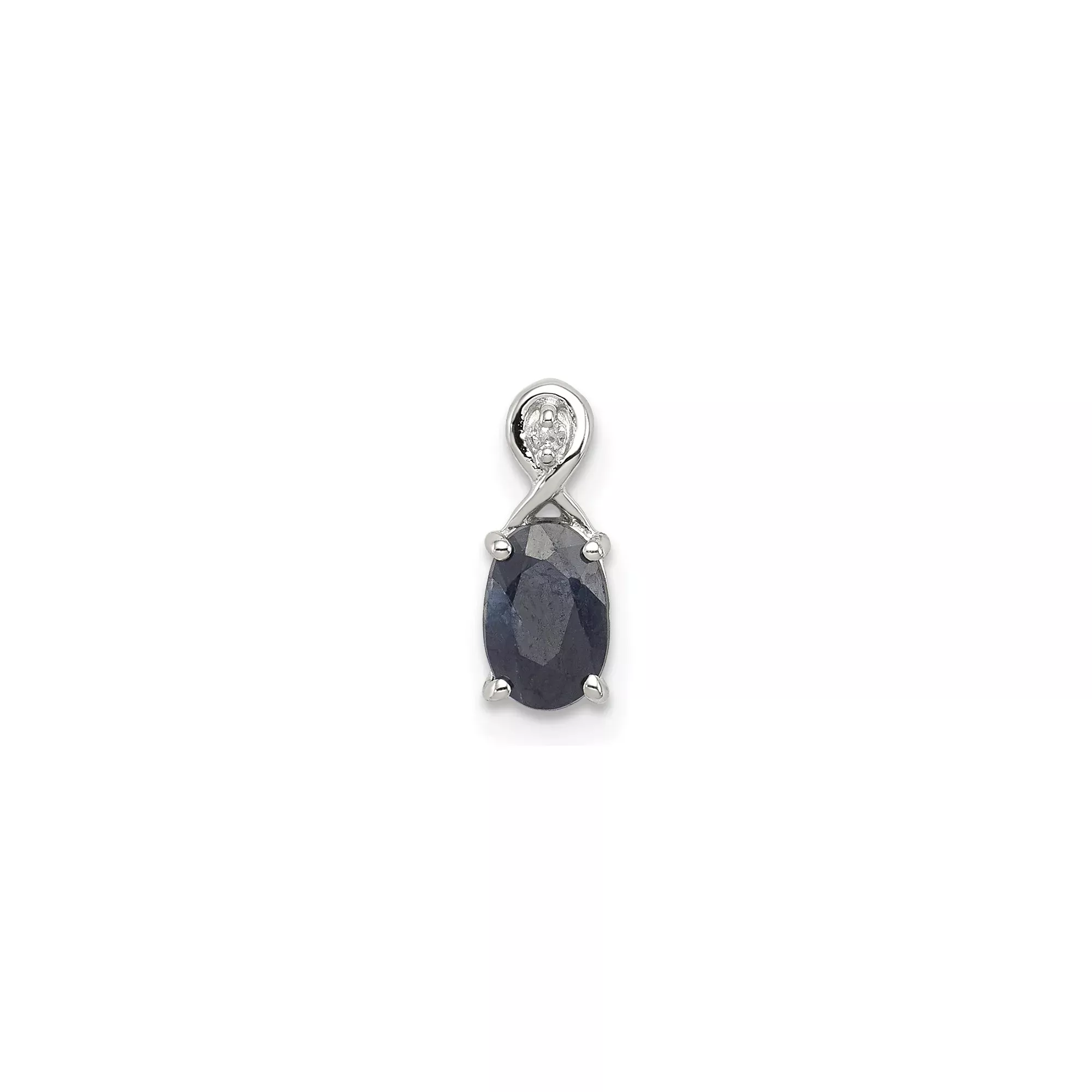 Sterling Silver Virgin Mary Pendant with Black Sapphire and Diamond Accents for Women
