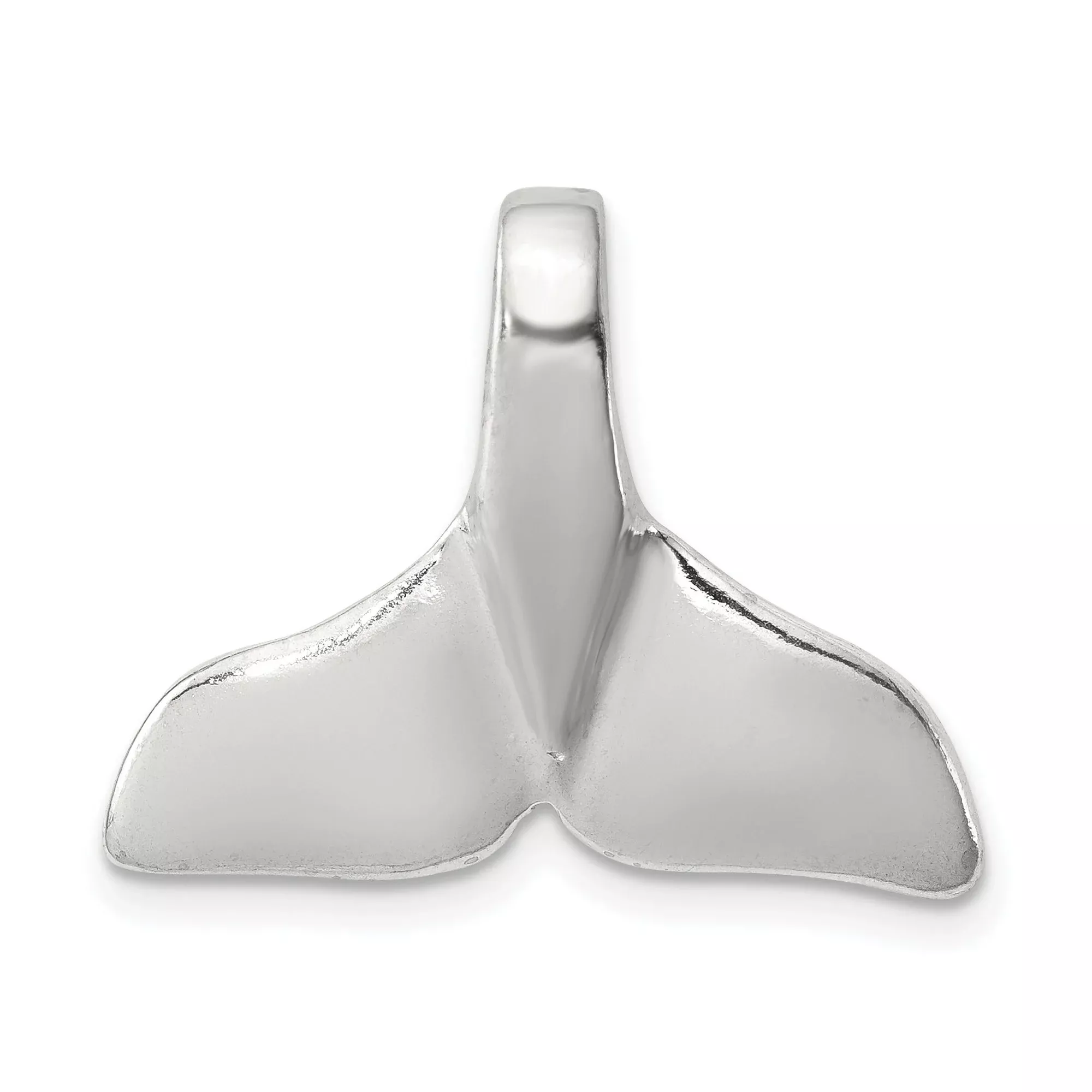 Whale Tail with Hidden Bail Charm Pendant in Real 925 Sterling Silver
