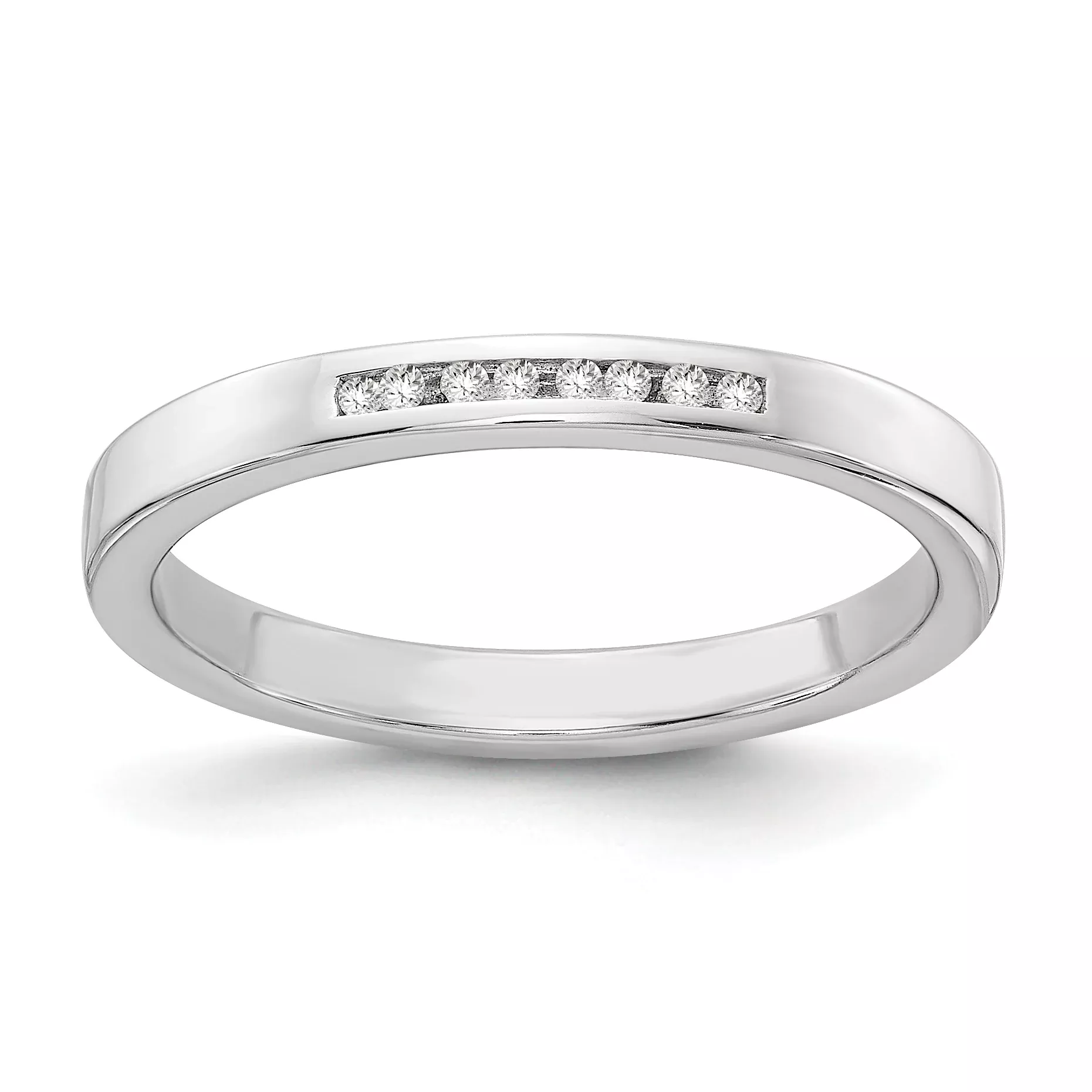 White Ice Sterling Silver Rhodium-plated Chanel-set Diamond Ring