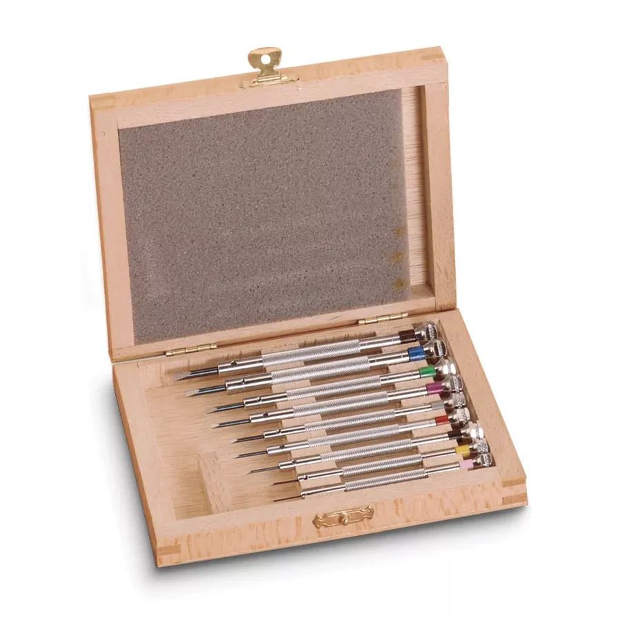 Wood Boxed Watchmakers Screwdriver Set